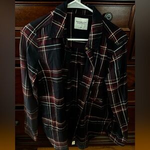 Abercrombie & Fitch Women's Burgundy Plaid Blazer